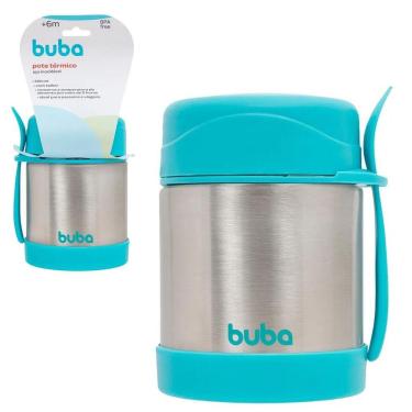 Imagem de Pote Térmico de Alimentos Azul com Colher 320ml Buba