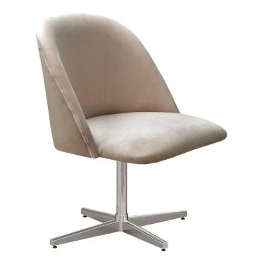 Imagem de Poltrona Gaia Cadeira Decorativa Giratória Pé Metal