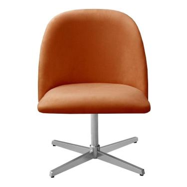 Imagem de Poltrona Gaia Cadeira Decorativa Giratória Pé Metal