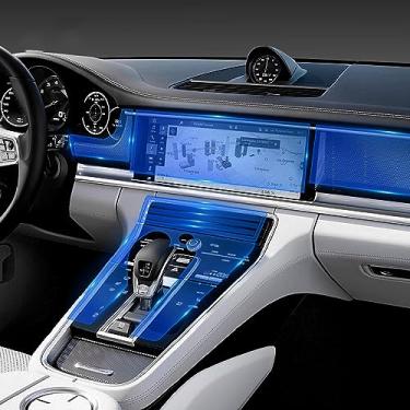 Imagem de LAVIYE Interior do carro GPS navegador console central TPU transparente película protetora Anti-risco Reparação filme, para Porsche Panamera 2010-2023