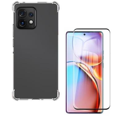 Imagem de Capa Capinha Anti Impacto + Película Premium 9D Cerâmica Compatível Com Moto Edge 40 Pro 5G - (Hard Glass Store)