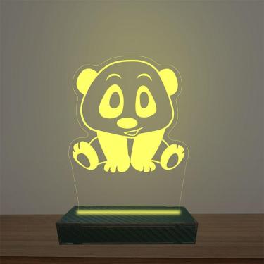 Imagem de Luminária Led 3d Panda Abajur Luxo