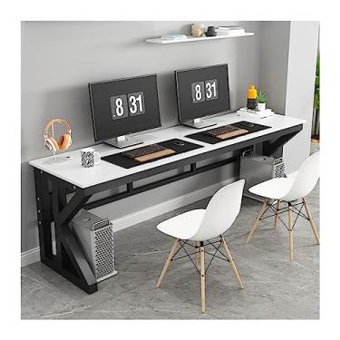 Imagem de Mesa de computador mesa de jogo simples desktop mesa de estudo de PC duplo mesa de estudo mesa de jogo quarto estudo sala de estar mesa de PC mesa de PC (cor: 02, tamanho: 120 * 60 * 75 cm)