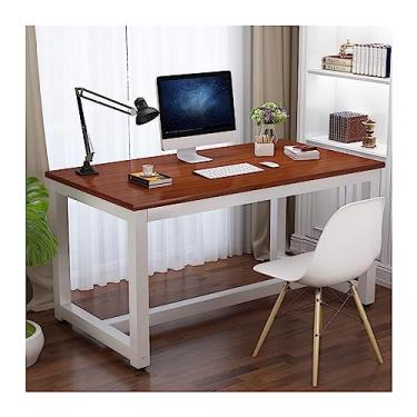 Imagem de Mesa de escritório em casa, computador, escrivaninha, aço reforçado, mesa de PC, extensão dupla, simples, moderna, economia doméstica, jogos, quarto, mesa de escritório, mesa de computador (cor: 08,