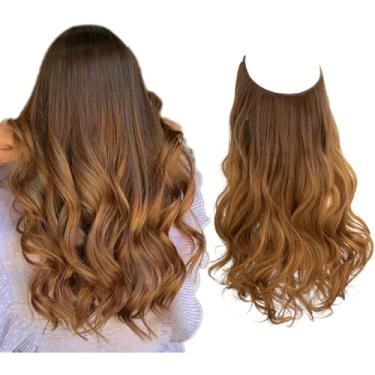 Imagem de Aplique de Cabelo Feminino Longo Alongamento Extensões de Cabelo para Mulheres (Modelo 03, 22 Polegadas)