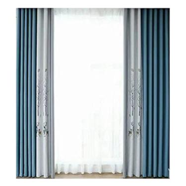 Imagem de Macio Cortinas para quarto Cortinas blackout Luz cortinas luxuosas 2 painéis Fácil inst...
