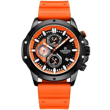 Imagem de Relógio De Pulso Masculino Com Pulseira De Silicone Quartzo Laranja