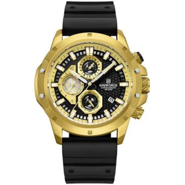 Imagem de Relógio De Pulso Masculino Com Pulseira De Silicone Quartzo Dourado