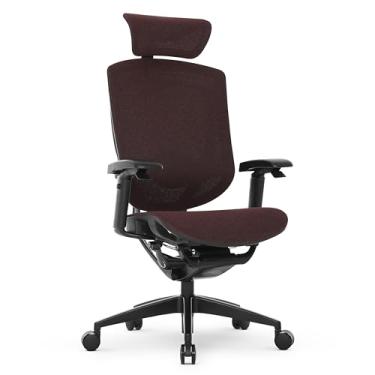 Imagem de Cadeira Escritório Ergonomica DT3 Iryna DF, em Tecido DT3 CashmereGA™,apoio de cabeça 3D,braços 5D(com alavancas para controle de altura e reclino),NR-17. (Bordô)