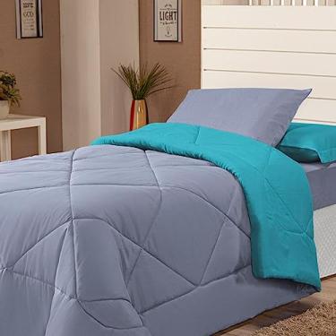 Imagem de Edredom Avulso Solteiro Coberdrom Cobertor Margarida (Tiffany e Cinza)