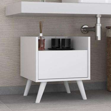 Imagem de Gabinete Armário Banheiro 40 cm com Pés Retrô Multimóveis MP5037 Branco