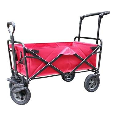 Imagem de Carrinhos de armazenamento Carrinho de jardim dobrável Carrinho de compras multifuncional para exterior (cor: azul) (vermelho) hopeful