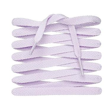 Imagem de LitLaces - Premium Flat Cotton Shoe Laces Replacement for Air Jordan, Nike Dunk, Air Force 1, Converse, & Casual Shoes (Lavender, 72")