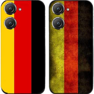 Imagem de 2 peças retrô bandeira da Alemanha TPU gel silicone capa de telefone traseira para Asus Zenfone 8/9/10 (Asus Zenfone 10)