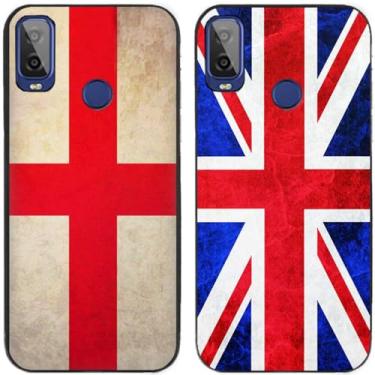 Imagem de 2 peças retrô bandeira do Reino Unido impressa TPU gel silicone capa de telefone traseira para Alcatel Series (Alcatel 1L 2021)