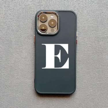 Imagem de Capa de telefone fashion inicial com 26 letras AZ para iPhone 14 15 13 12 11 Pro Max X XS XR 7 8 Plus SE20 Capa macia em negrito branco, E, para iphone15promax