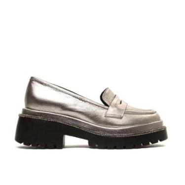 Imagem de Sapato Feminino Cecconello Moccassim Cristal Prata - 2140002-Feminino