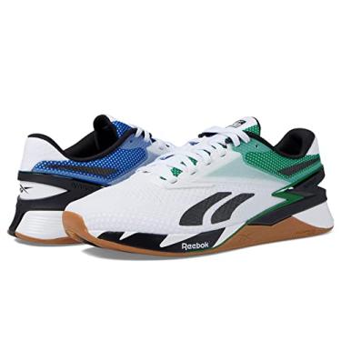 Imagem de Reebok Tênis de treinamento unissex Nano X3, Branco/Verde/Vetor Azul, 37/38 BR
