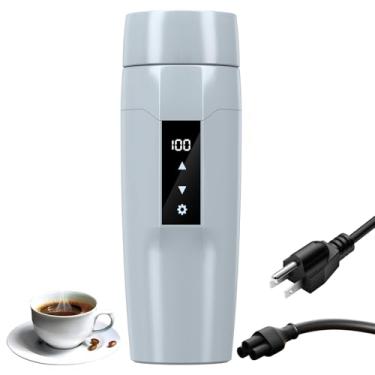 Imagem de Chaleira elétrica de aquecimento com controle de temperatura, ajustável a 40 ~ 100 °C, mini caneca de água elétrica portátil para viagem, antivazamento, copo de isolamento de aquecimento rápido de 300