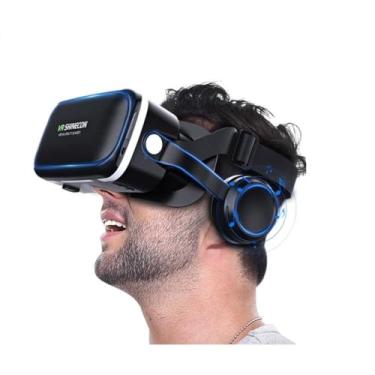 Imagem de Óculos Vr Realidade Virtual 3D Com Fone De Ouvido E Controle,Suporte para Celular 4.0-6.53''