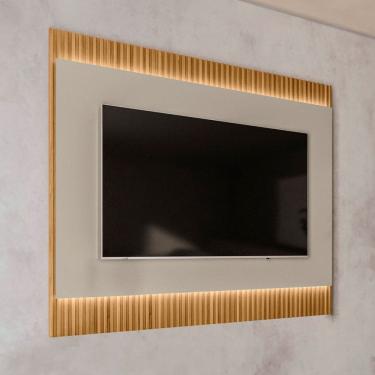 Imagem de Painel para TV Até 70 Polegadas  1.8 Ripado com Led Tauari/Off White