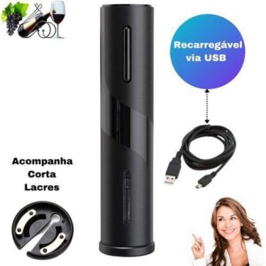 Imagem de Abridor De Vinho Garrafa Recarregável Saca Rolhas Elétrico USB - Uncom