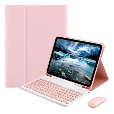 Imagem de Teclado Retroiluminado & Mouse E Capa Para iPad Pro12.9pol (Rosa)