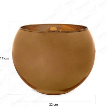 Imagem de Vaso de Vidro Aquario Tailandia Espelhado Ambar 22x17 - Tem Flores