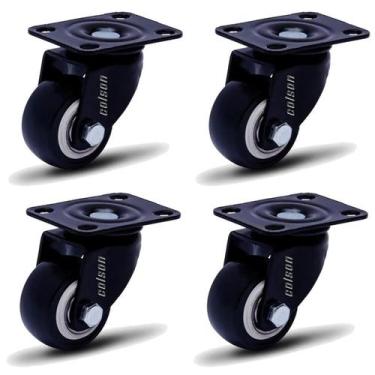 Imagem de Rodizio Black Para Carrinhos E Móveis Roda Preta Kit Glb 210 - Movifac