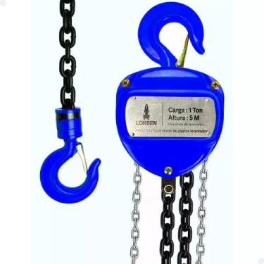 Imagem de Talha Manual 1 Tonelada 1000 Kg Corrente 5 Metros - LORBEN