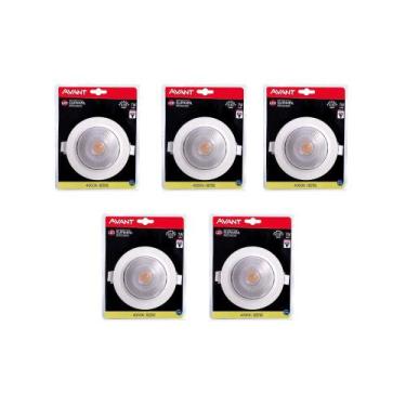 Imagem de Kit 5 Led Spot Redondo Direcionável Avant 7W Luz Neutra 4000k