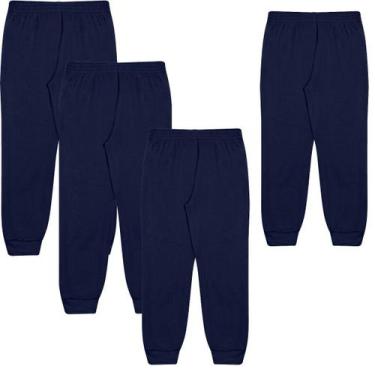 Imagem de Kit 4 Calça De Moletom Infantil Menino Menina Frio Flanelada - Wilbert