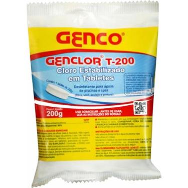Imagem de Pastilha Pedra Tablete de Cloro Estabilizado Genclor T-200 Genco Para 