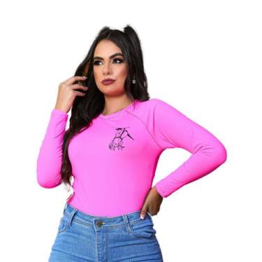 Imagem de Camiseta Feminina Térmica Uv50+ Rosa Pink Mula Rosa, G, Rosa, Pink