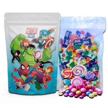 Imagem de Kit Festa Com 5 Saquinhos Em Pé 12x19cm Vários Temas - Mundo da Bina, 