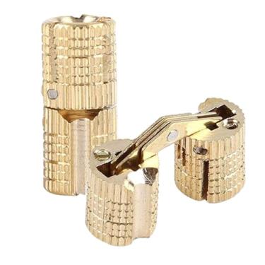 Imagem de 2 peças dobradiças ocultas para móveis 16 mm dobradiças cilíndricas 180° ângulo de abertura para caixa de joias DIY artesanato manual (16 mm)