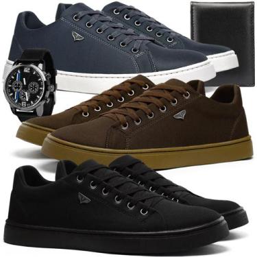 Imagem de Tenis Masculino   Black Sapatenis Casual 3 pares - VRSTORE, 42