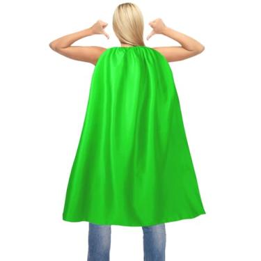 Imagem de Capa e máscara de super-herói adulto para homem e mulher - capas de vampiro de Halloween capas de festa de super-herói prata cinza, Verde brilhante, Adult