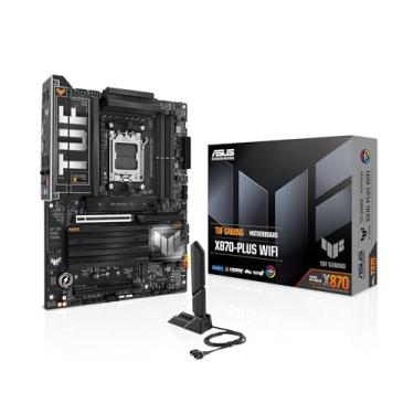 Imagem de ASUS TUF GAMING X870-PLUS WIFI - Placa-mãe com 256 GB, 4 dispositivos compatíveis, Preto (WiFi)