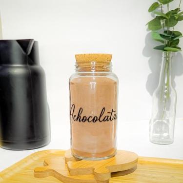 Imagem de Pote Hermético de Vidro 800ml + Tampa Rolha + Adesivo (Açúcar, Café ou