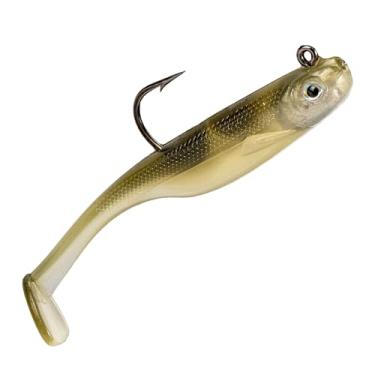 Imagem de Strike King (SKHM3-504) Isca de pesca Homing Minnow, isca de natação de plástico macio pré-equipada, otimizada para sonar ao vivo, perfil realista, 7,5 cm, gancho 3/0, pacote com 3, AYU