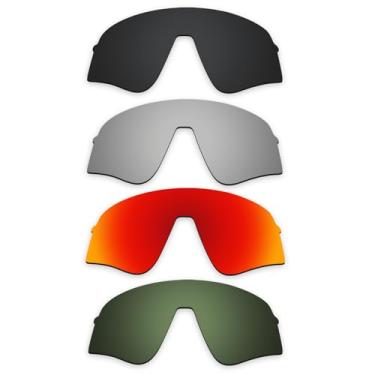 Imagem de Alphax Lentes de reposição polarizadas pretas e de titânio e vermelho fogo e verde para Oakley Sutro Lite Sweep OO9465 Sport Sunglsses