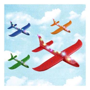 Imagem de Avião Brinquedo Planador Isopor Com Led Voa De Verdade Infantil Divers
