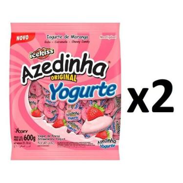 Imagem de 2 Pacotes Bala Mastigável Azedinha Iogurte 600gr Cada - Ice Kiss