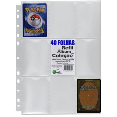 Imagem de 40 Folhas Fichário, álbum Pasta 11 Furos Universal 9 Bolsos Cards Cart