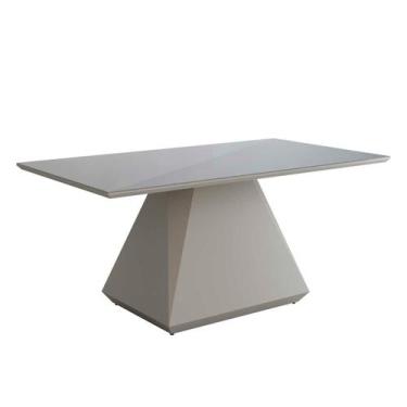 Imagem de Mesa De Jantar Retangular 8 Cadeiras 210x110cm Lia Tampo Vidro 4mm Off