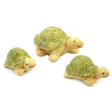 Imagem de Familia Tartaruga Miniatura Enfeite Decoração Artesanal Mini - Hp Deco