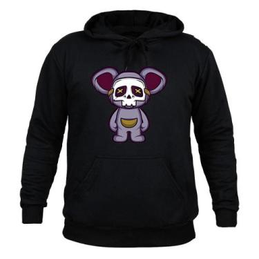 Imagem de Moletom 100% Algodão Canguru Ratinho Caveira - Surprass, Preto, M