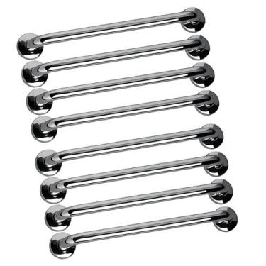 Imagem de Alça de Apoio Barra Inox 40cm Idoso Kit 8 Unidades Deficiente Cadeiran