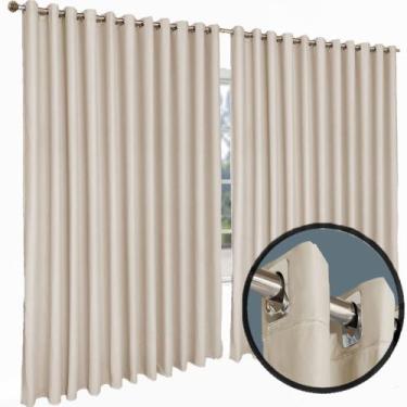 Imagem de cortina pé direito blackout Turin 5,00 x 4,00 janela cinza - Bravin Co